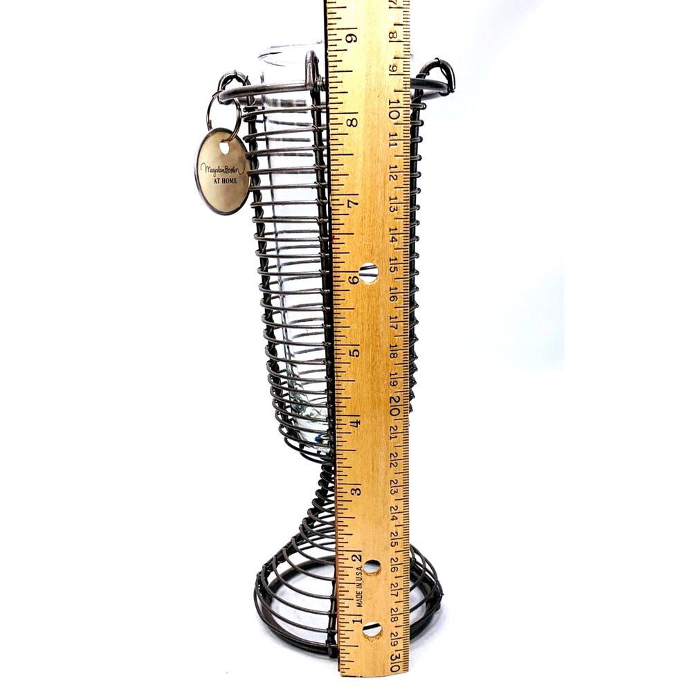 Hallmark‎ Marjolein Bastin Wire & Glass Vase At Home Collection 9" - Picture 6 of 6